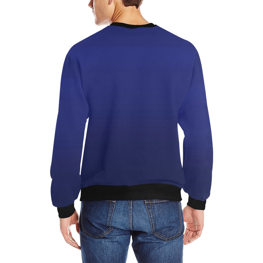 blu e Men's Rib Cuff Crew Neck Sweatshirt (Model H34)
