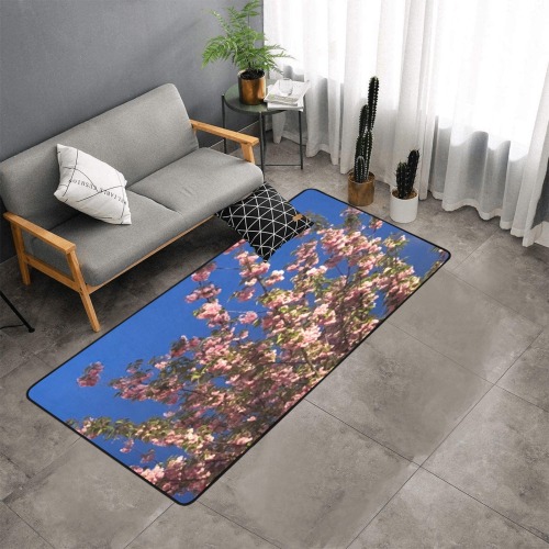 Cherry Tree Collection Area Rug with Black Binding  7'x3'3''