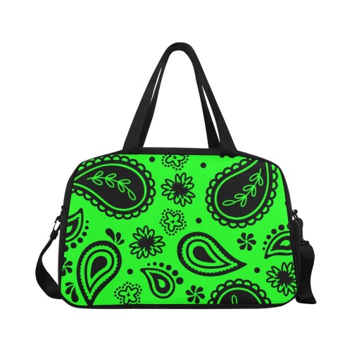 Lime Green Paisley Small Bag Fitness Handbag (Model 1671)