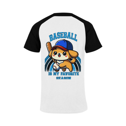 Baseball Is My Favorite Season Men's Raglan T-shirt (USA Size) (Model T11)