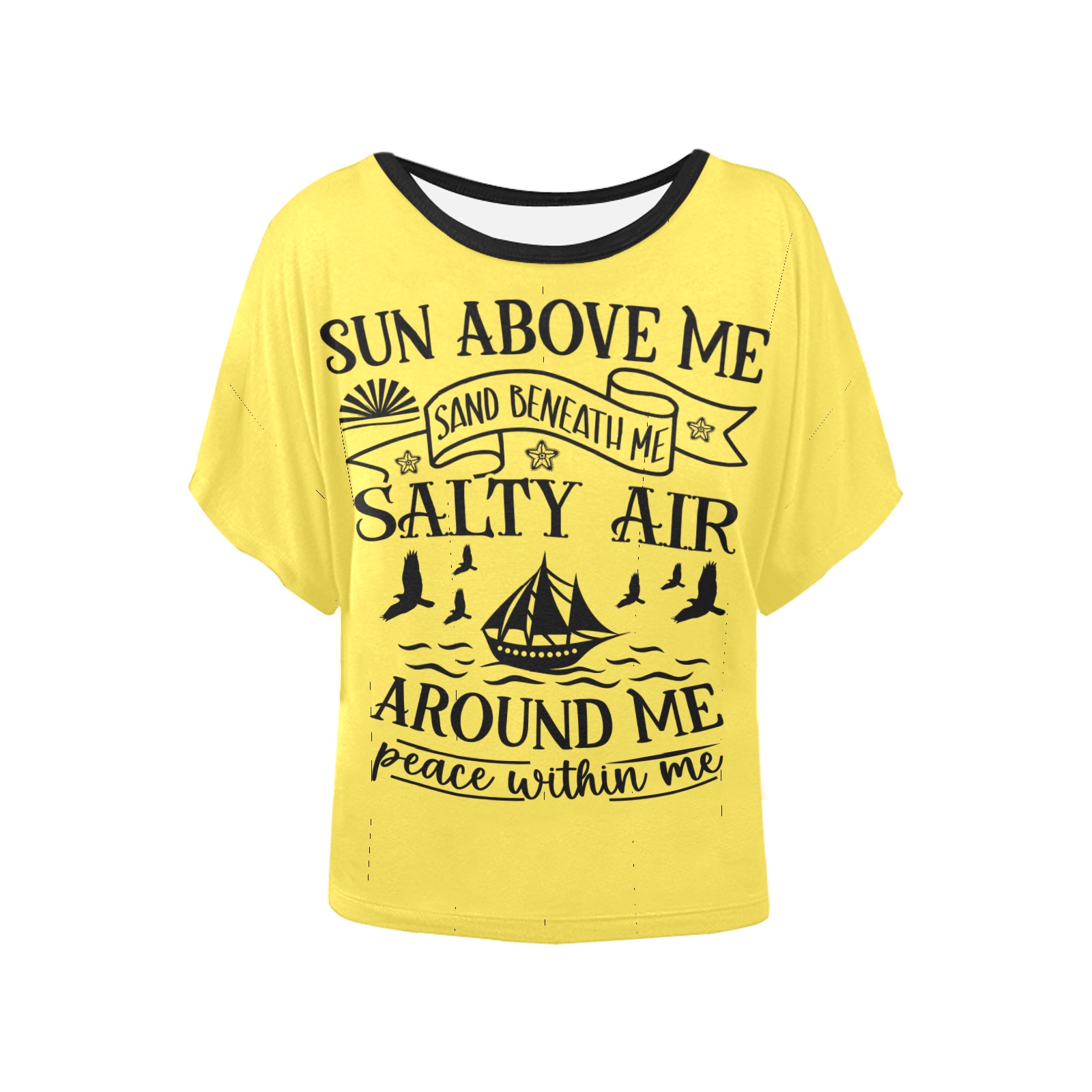 Rm0518 - 18 Sun above me sand beneath me salty air Women's Batwing-Sleeved Blouse T shirt (Model T44)