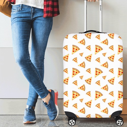 Cool and fun pizza slices pattern on white Luggage Cover/Medium 22"-25"