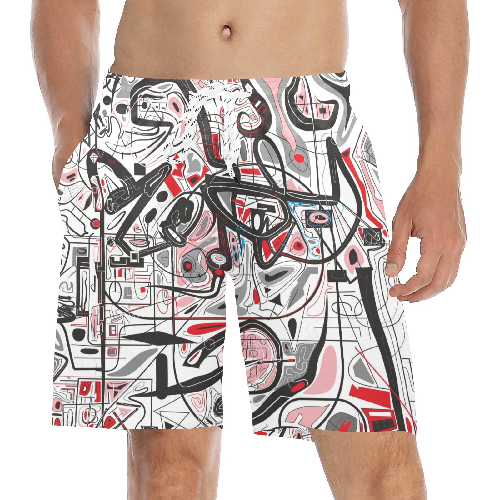 Model 2 Men's Mid-Length Beach Shorts (Model L51)