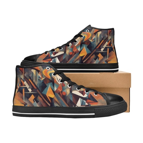 Fantastic abstract art of cool imaginative shapes Women's Classic High Top Canvas Shoes (Model 017)