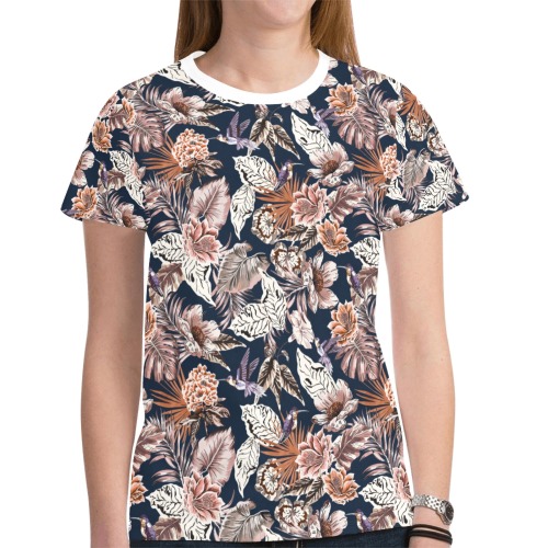 Hummingbirds in the florida jungle New All Over Print T-shirt for Women (Model T45)