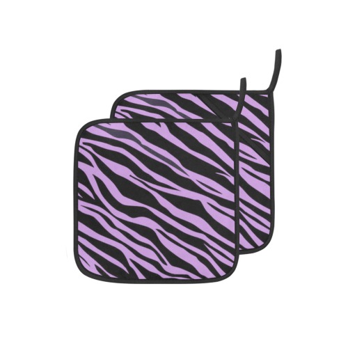 Lavender Zebra Stripes Pot Holder (2pcs)