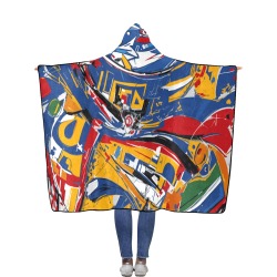 Nice modernist abstract art of american football. Flannel Hooded Blanket 56''x80''