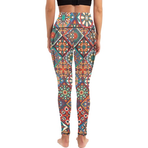 Ethnic Abstract MANDALA Style Women's All Over Print Leggings with Pockets (Model L56)