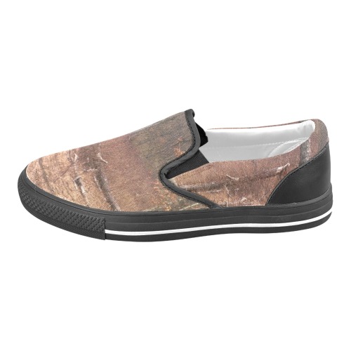 Falling tree in the woods Men's Slip-on Canvas Shoes (Model 019)