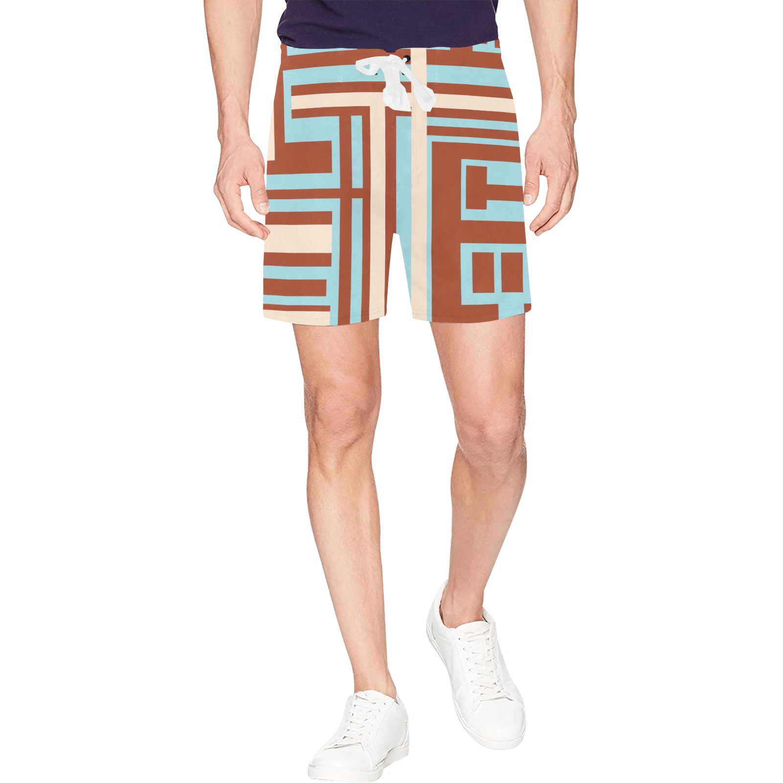 Model 1 Men's Mid-Length Beach Shorts (Model L47)
