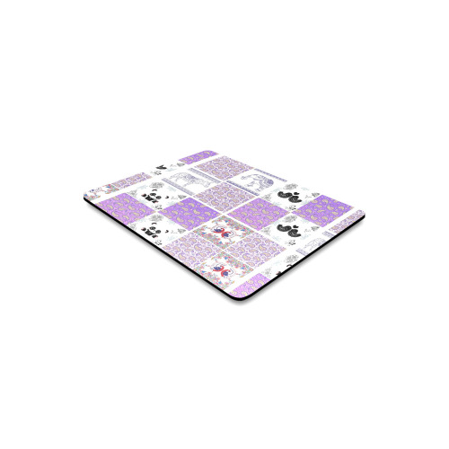 Purple Paisley Birds and Animals Patchwork Design Rectangle Mousepad