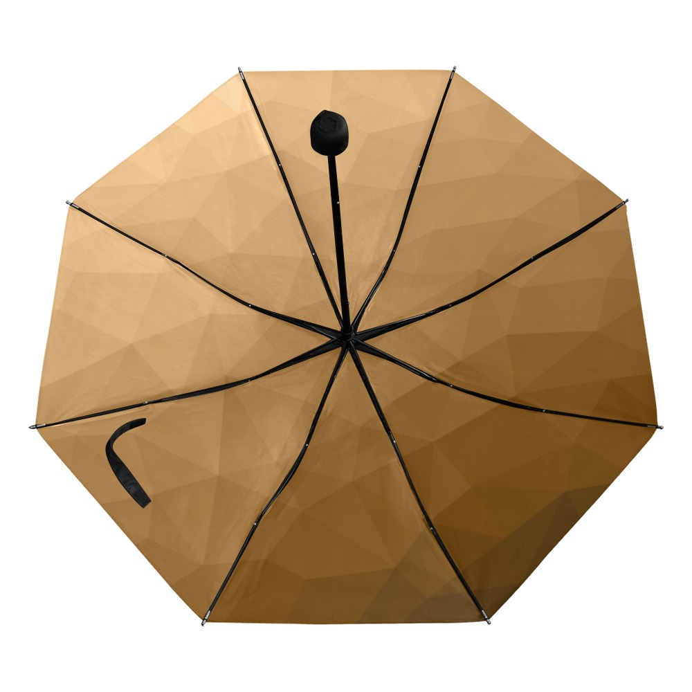 Brown gradient geometric mesh pattern Anti-UV Foldable Umbrella (Underside Printing) (U07)