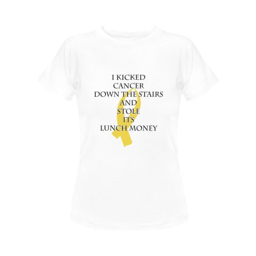 Cancer Bully (Gold Ribbon) Women's T-Shirt in USA Size (Front Printing Only)