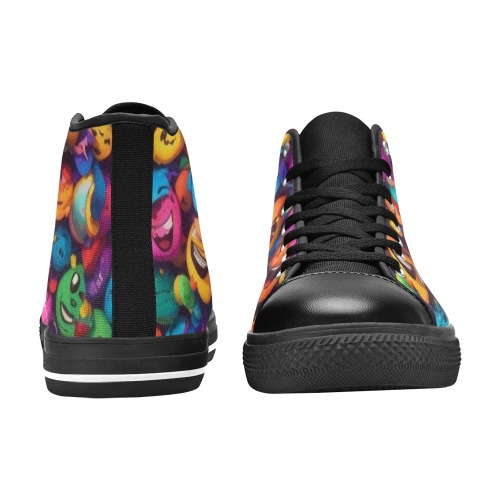 Emojis Men’s Classic High Top Canvas Shoes (Model 017)