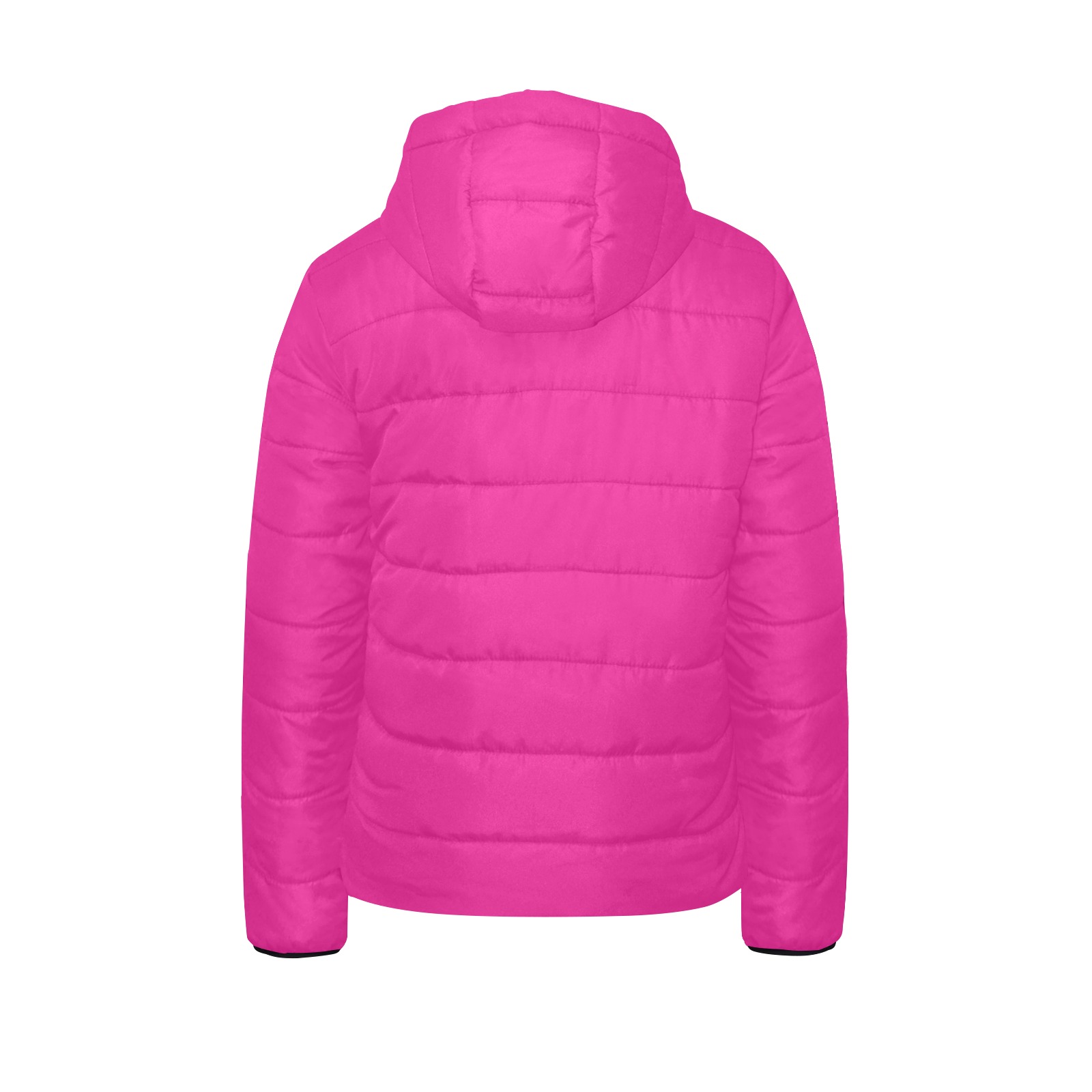 color Barbie pink Kids' Padded Hooded Jacket (Model H45)