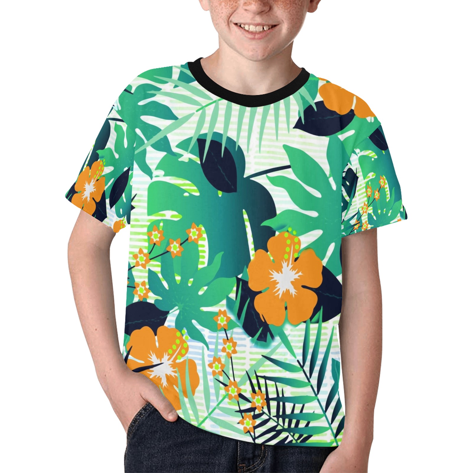 GROOVY FUNK THING FLORAL Kids' All Over Print T-shirt (Model T65)