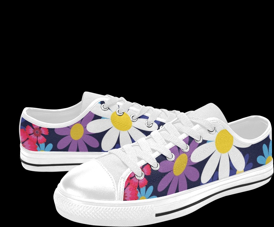 Hippy Flower Power #2 Men's Classic Canvas Shoes (Model 018)