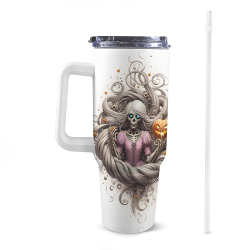 halloween_efChannel27 40oz Tumbler with White Handle