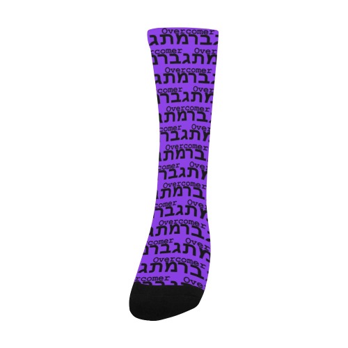 Overcomer Socks Men Purple Men's Custom Socks