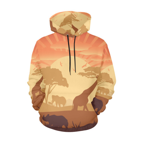 In The Safari All Over Print Hoodie for Men (USA Size) (Model H13)