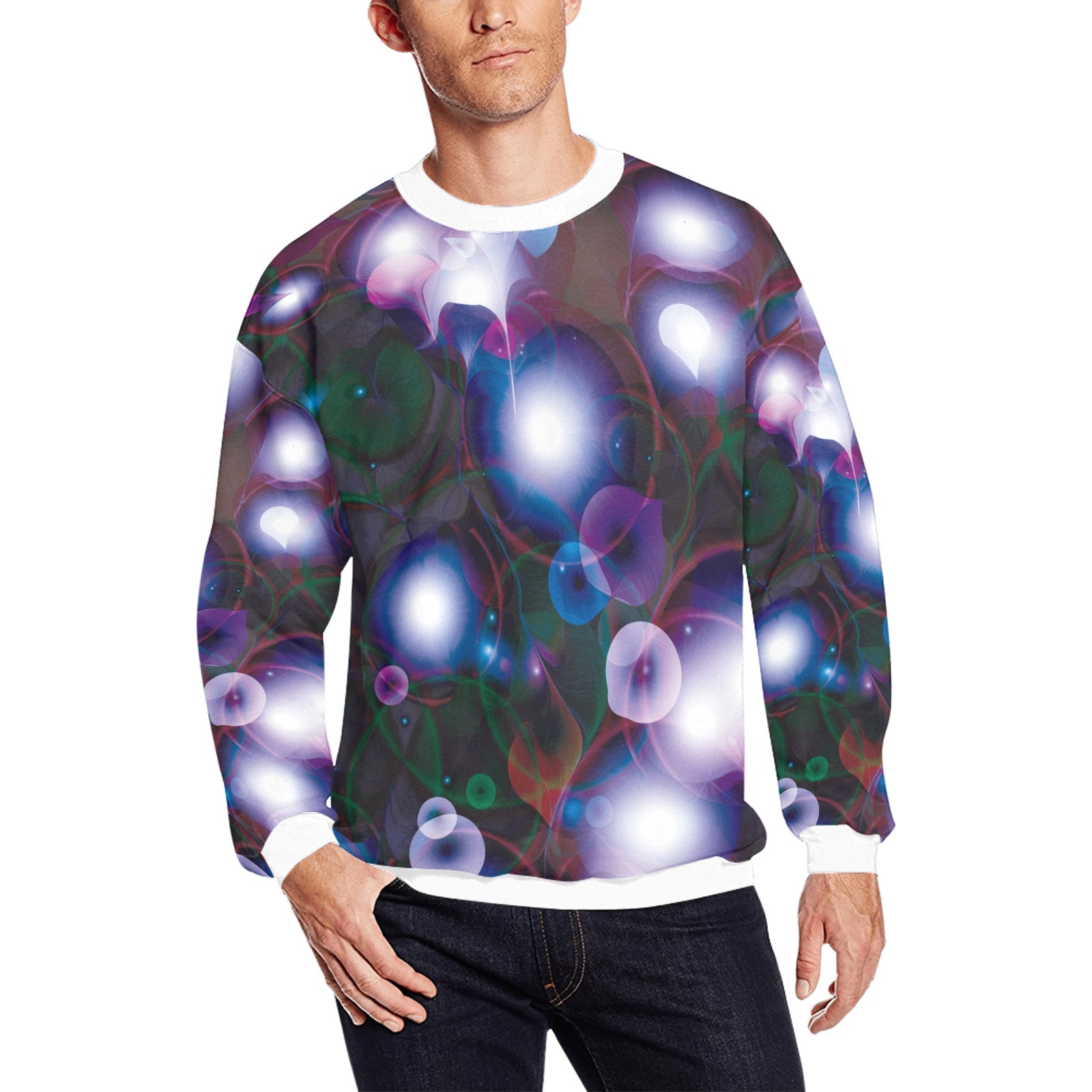 melting bubbles2 All Over Print Crewneck Sweatshirt for Men (Model H18)
