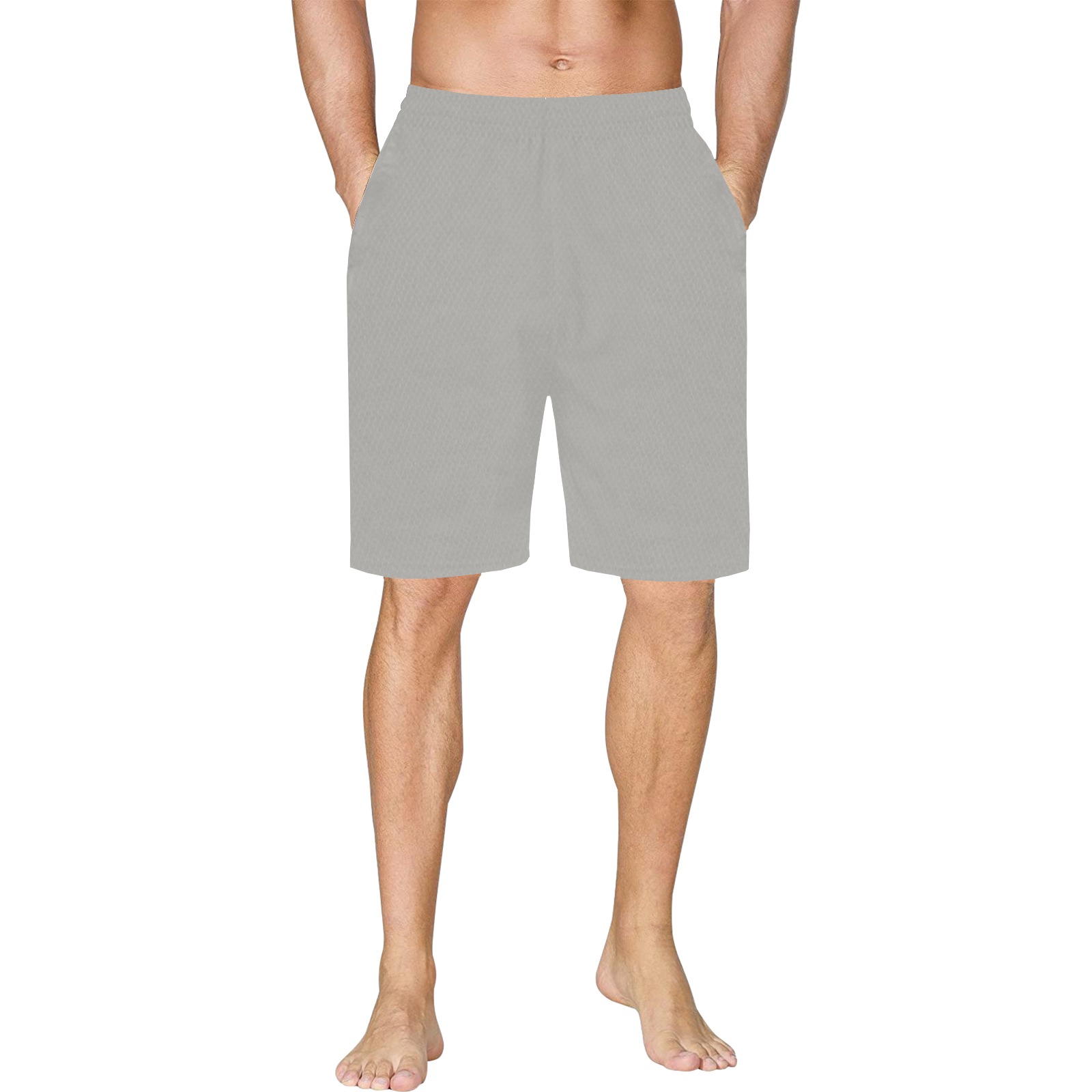 gray All Over Print Basketball Shorts with Pocket