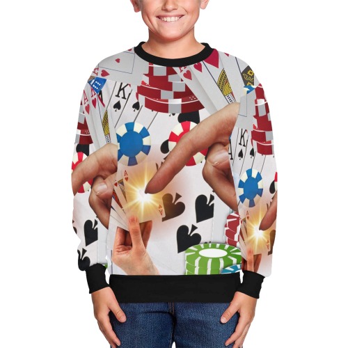 POKER NIGHT TOO Kids' All Over Print Sweatshirt (Model H37)