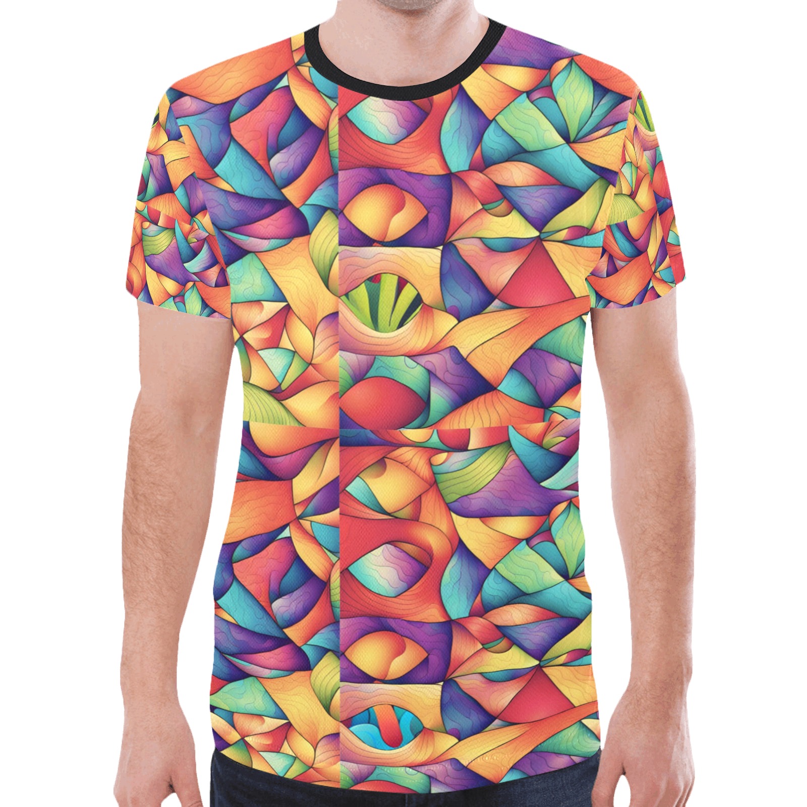 Psychedelic Ocean New All Over Print T-shirt for Men (Model T45)