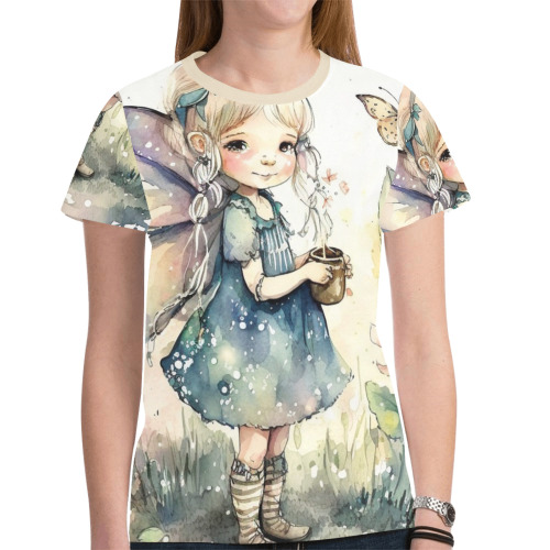 Little fairy girl New All Over Print T-shirt for Women (Model T45)