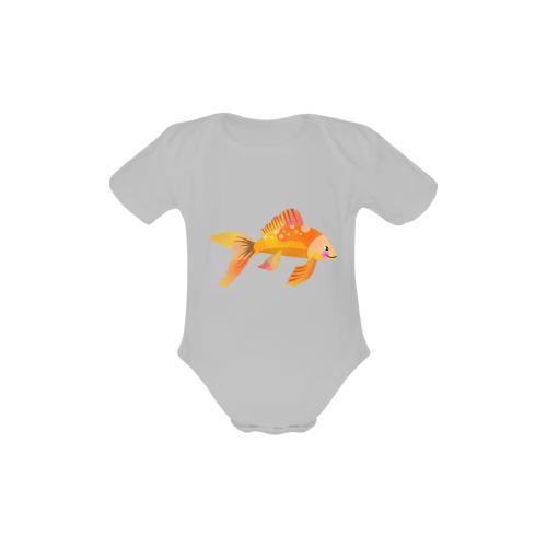 Fancy Aquarium Koi Gold Fish Cartoon Baby Powder Organic Short Sleeve One Piece (Model T28)