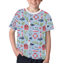 Living by the Ocean Kids' All Over Print T-shirt (Model T65)