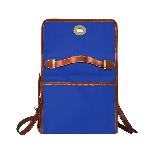 color Egyptian blue Waterproof Canvas Bag-Brown (All Over Print) (Model 1641)