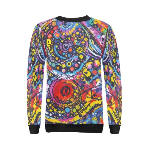 Colorful abstract art on the tie-dye theme. All Over Print Crewneck Sweatshirt for Women (Model H18)