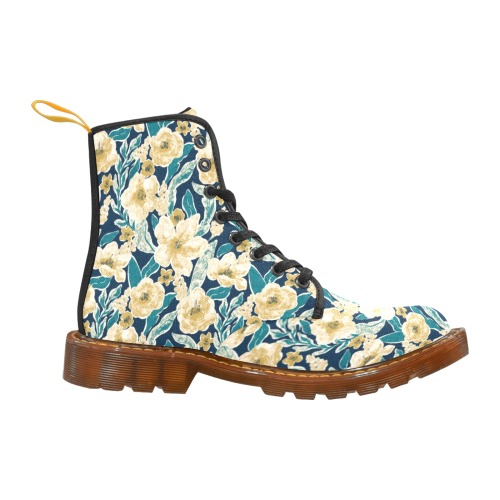 Painted Flowers Custom Canvas Boots For Women Model 1203H