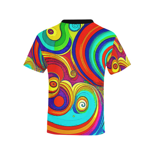 Colorful Groovy Rainbow Swirls Kids' All Over Print T-shirt (Model T65)