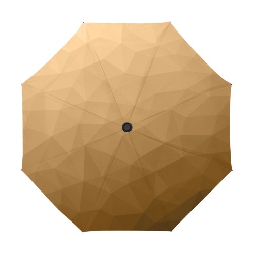 Brown gradient geometric mesh pattern Anti-UV Auto-Foldable Umbrella (U09)