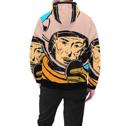 astronaut High Neck Pullover Hoodie for Men (Model H24)