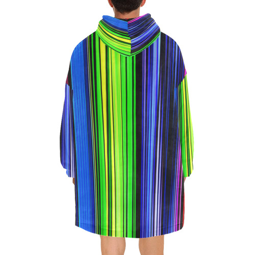 A Rainbow Of Stripes Blanket Hoodie for Men