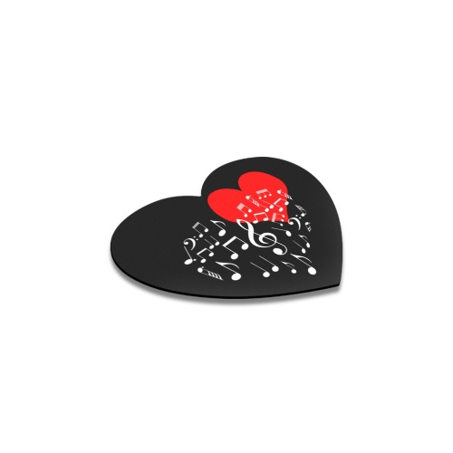 Singing Heart Red Note Music Love Romantic White Heart Coaster