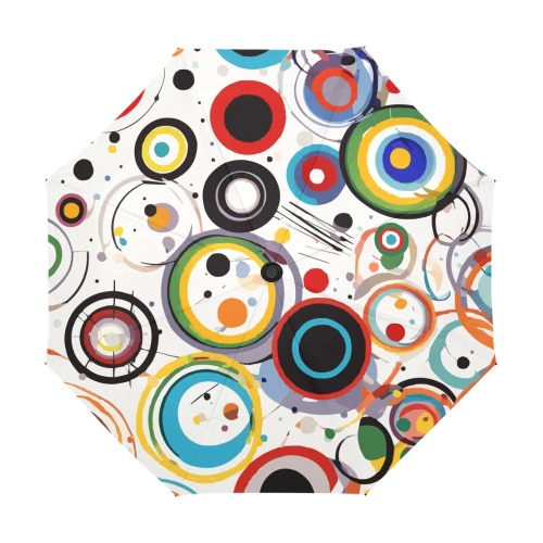 Beautiful abstrac art of circles, dots, lines. Anti-UV Auto-Foldable Umbrella (U09)