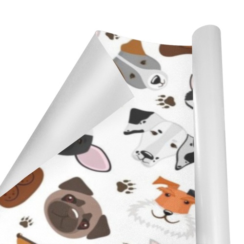 Cute Puppy Mixed Breed Pattern Gift Wrapping Paper 58"x 23" (1 Roll)