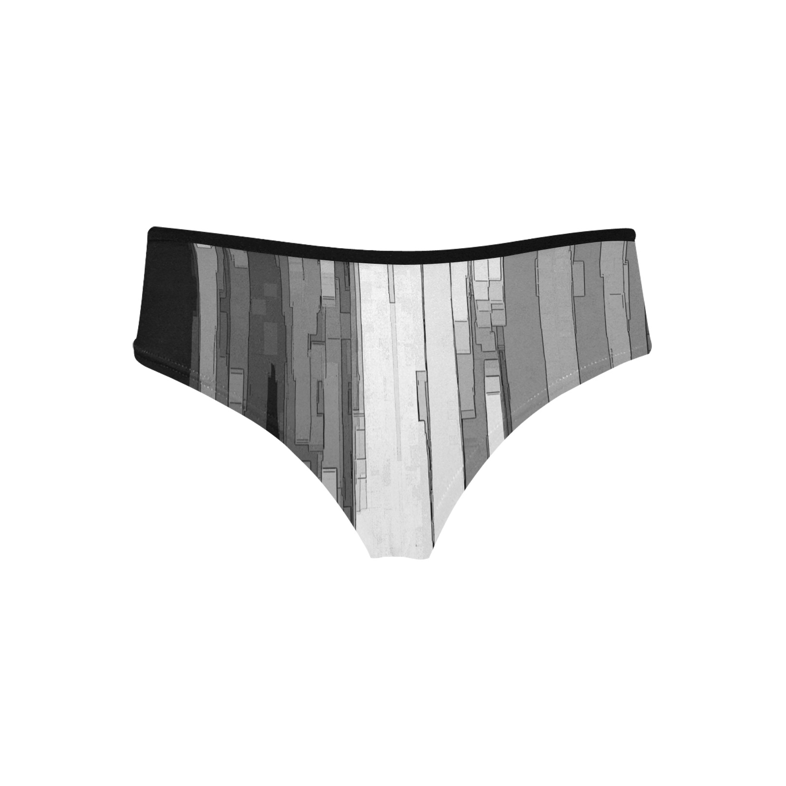 Greyscale Abstract B&W Art Women's Hipster Panties (Model L33)