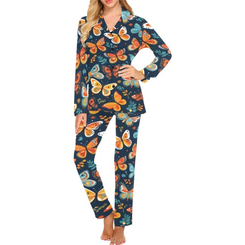 Bohemian Butterflies 2 Women's Long Pajama Set