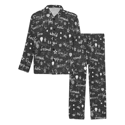 Words Pop Art by Nico Bielow Men's V-Neck Long Pajama Set