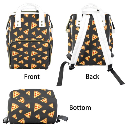 Cool and fun pizza slices dark gray pattern Multi-Function Diaper Bag-New (Model 1688)