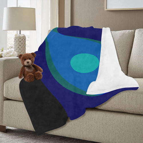 Dimensional Blue Abstract 915 Ultra-Soft Micro Fleece Blanket 40"x50" (Thick)