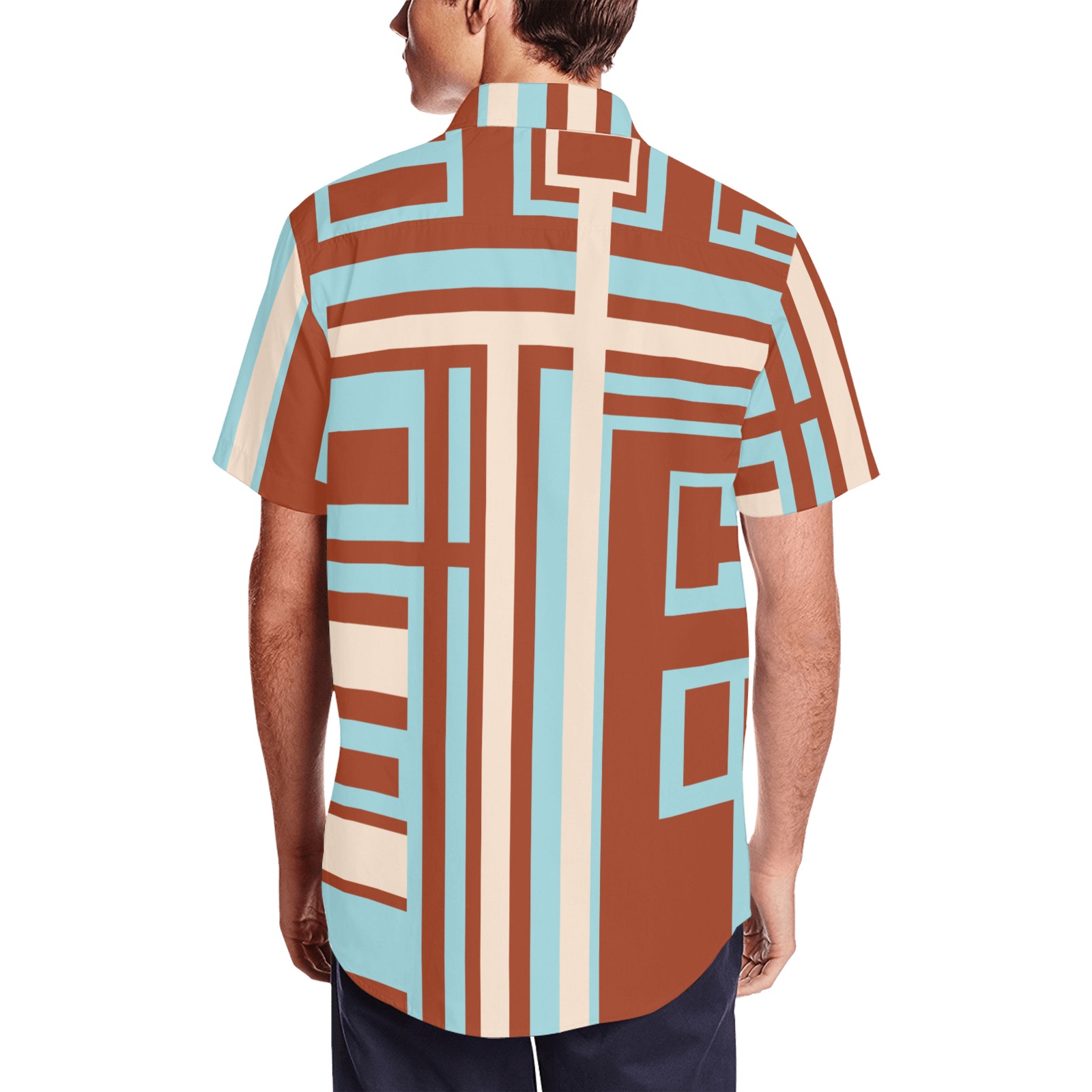 Model 1 Men's Short Sleeve Shirt with Lapel Collar (Model T54)