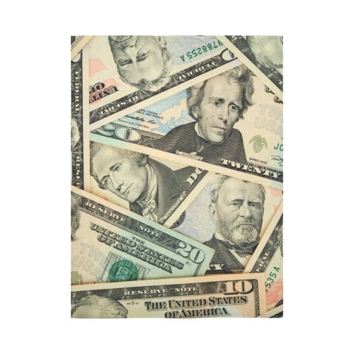 US PAPER CURRENCY Cotton Linen Wall Tapestry 60"x 80"