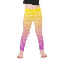 Kids Purple Sun Ombre Dolphins Leggings Kid's Ankle Length Leggings (Model L06)