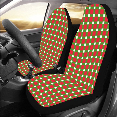 Christmas Plaid 2 Car Seat Covers (Set of 2&2 Separated Designs)